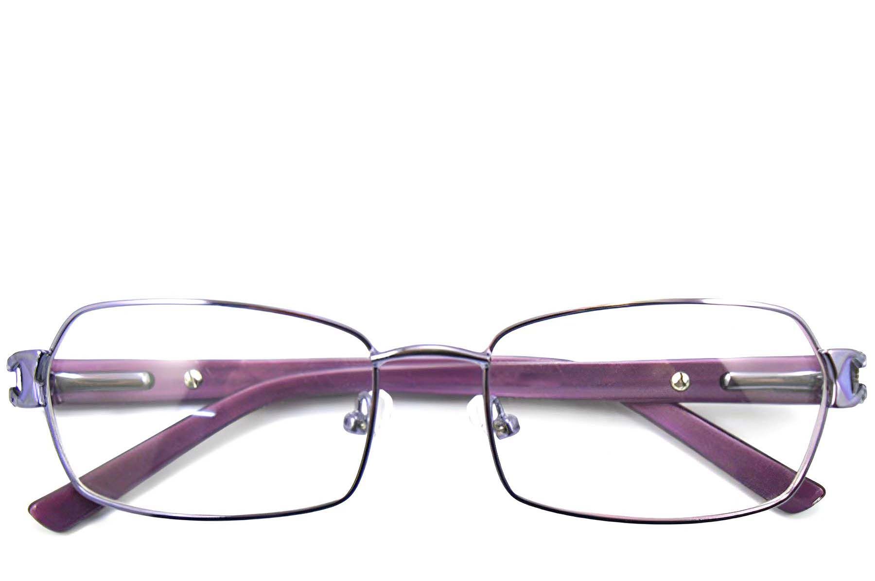 Rectangular Purple Metal Glasses #BS2012-0461