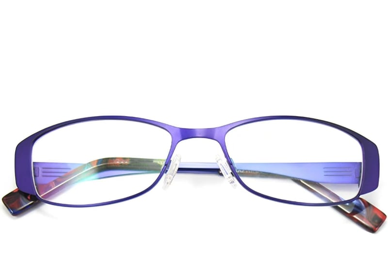 Rectangular Blue Metal Glasses #BS2012-0462