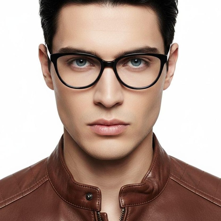 Schmetterlingsbrille aus schwarzem Acetat #BS2012-0465