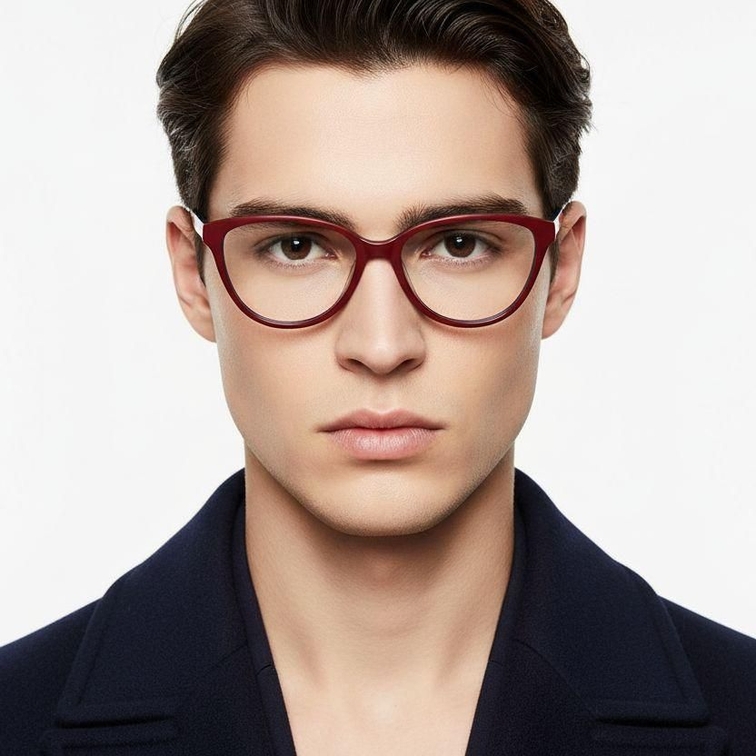 Gafas de acetato rojo mariposa #BS2012-0466