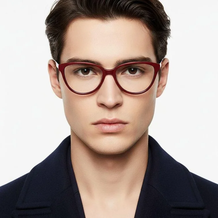 Gafas de acetato rojo mariposa #BS2012-0466