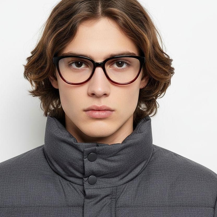 Gafas de acetato rojo mariposa #BS2012-0468