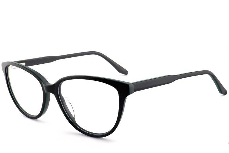 Schmetterlingsbrille aus schwarzem Acetat #BS2012-0471