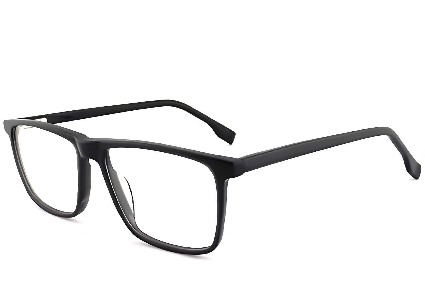 Rectangular Black Acetate Glasses #BS2012-0474