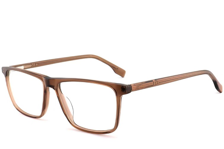 Rectangular Brown Acetate Glasses #BS2012-0479