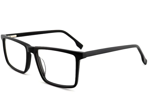 Lunettes rectangulaires en acétate noir #BS2012-0480