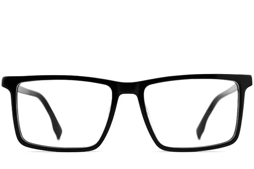 Lunettes rectangulaires en acétate noir #BS2012-0480