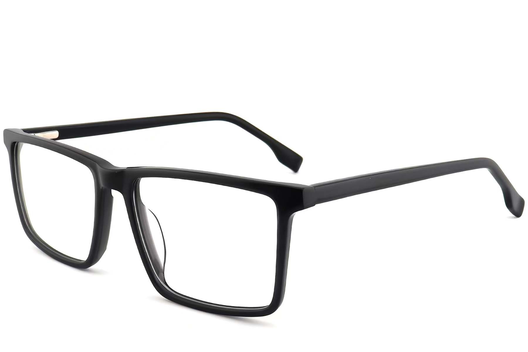 Rectangular Black Acetate Glasses #BS2012-0481