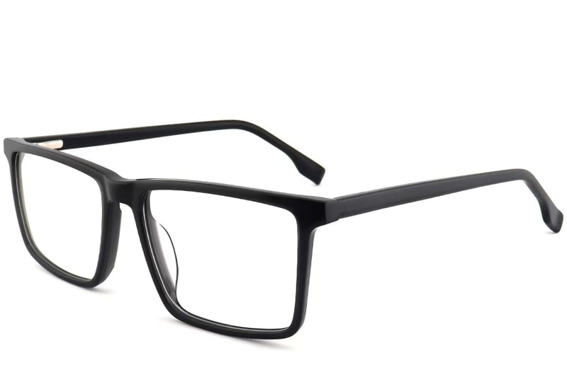 Lunettes rectangulaires en acétate noir #BS2012-0481