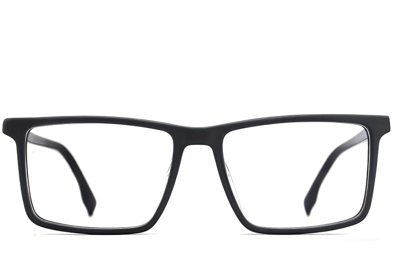Lunettes rectangulaires en acétate noir #BS2012-0481