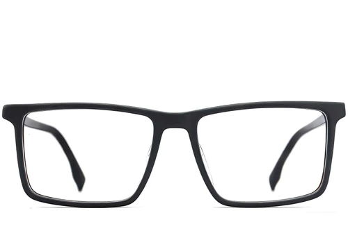 Lunettes rectangulaires en acétate noir #BS2012-0481