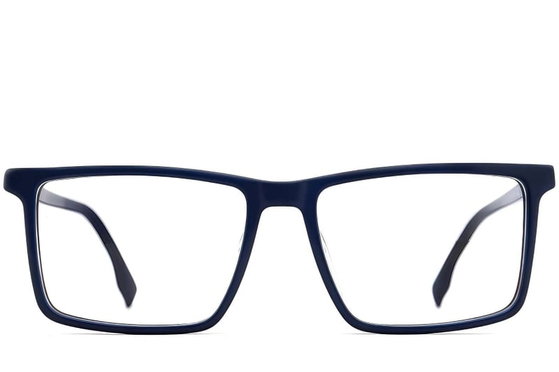 Lunettes rectangulaires en acétate bleu #BS2012-0482