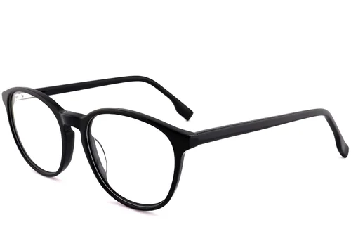 Lunettes ovales en acétate noir #BS2012-0483