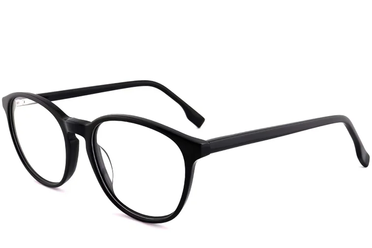 Lunettes ovales en acétate noir #BS2012-0483