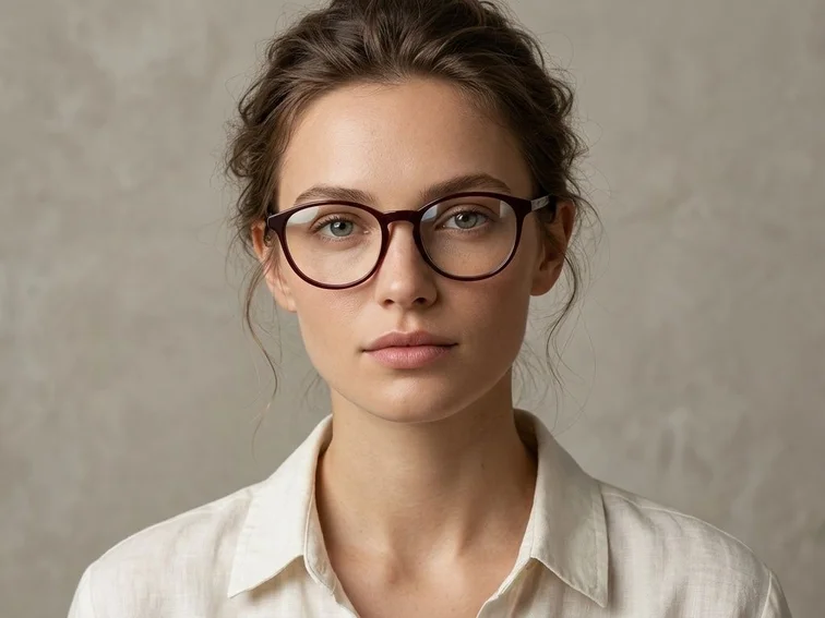 Oval Red Acetate Glasses #BS2012-0484