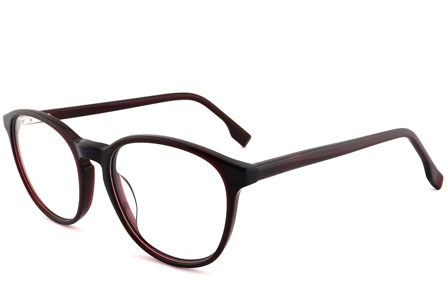 Oval Red Acetate Glasses #BS2012-0484