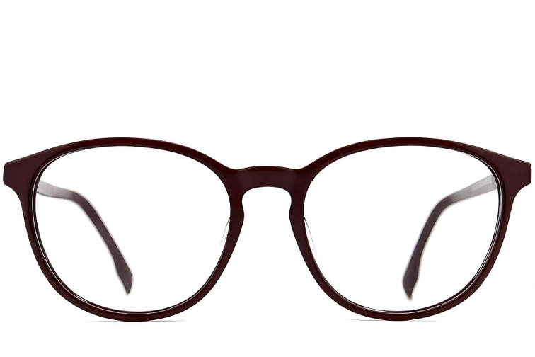 Oval Red Acetate Glasses #BS2012-0484