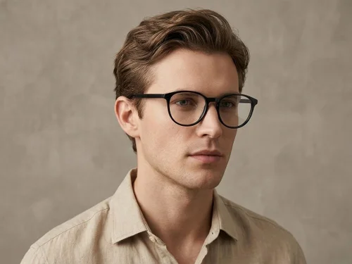 Lunettes ovales en acétate noir #BS2012-0486