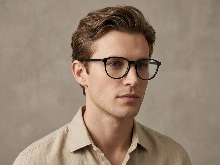 Oval Black Acetate Glasses #BS2012-0486