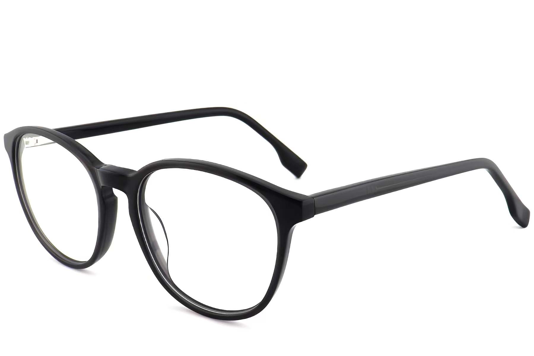Oval Black Acetate Glasses #BS2012-0486