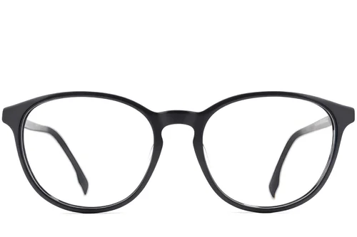 Lunettes ovales en acétate noir #BS2012-0486