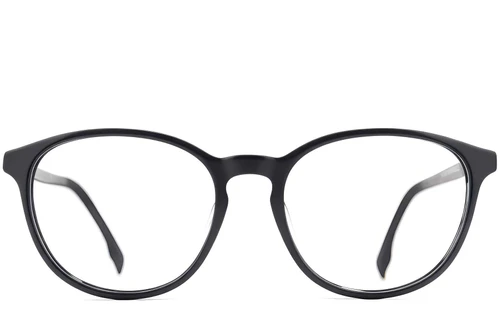 Lunettes ovales en acétate noir #BS2012-0486