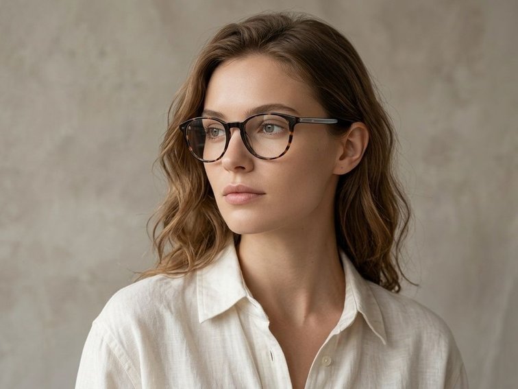 Oval Tortoiseshell Acetate Glasses #BS2012-0487