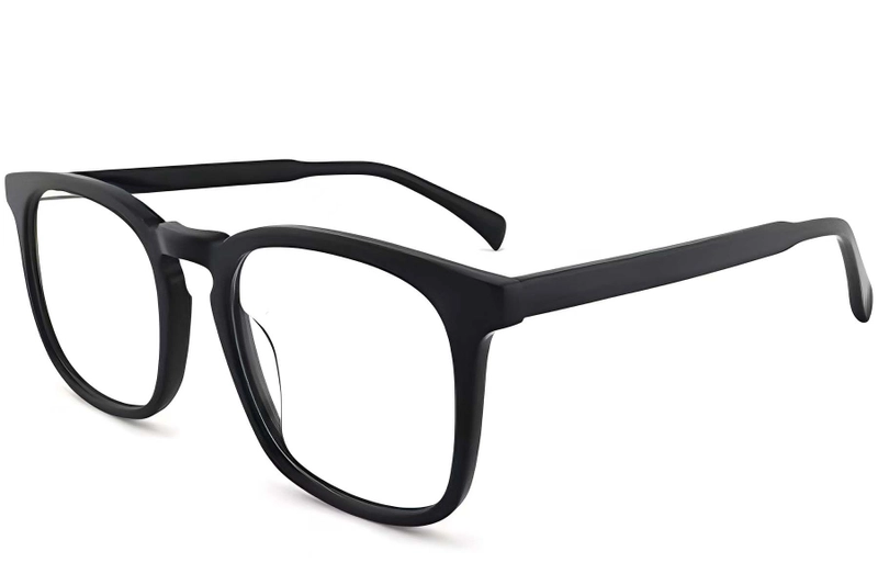 Lunettes rectangulaires en acétate noir #BS2012-0488