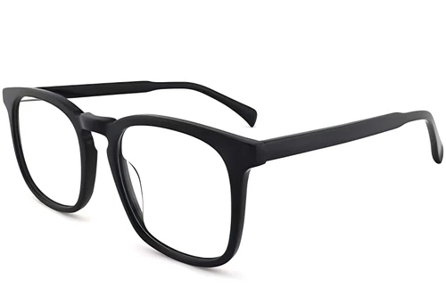 Lunettes rectangulaires en acétate noir #BS2012-0488