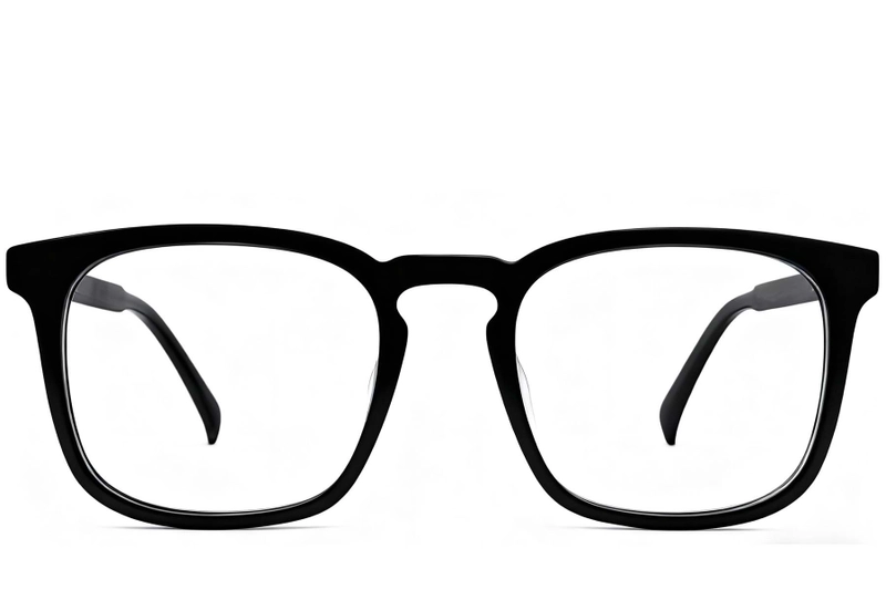 Lunettes rectangulaires en acétate noir #BS2012-0488