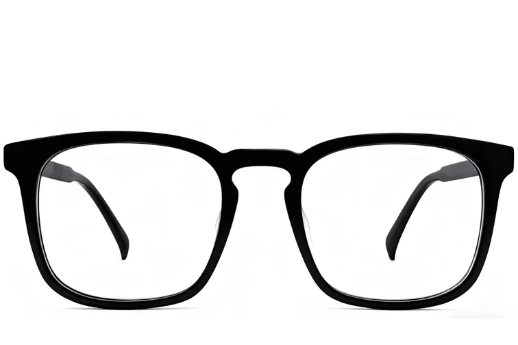 Rectangular Black Acetate Glasses #BS2012-0488