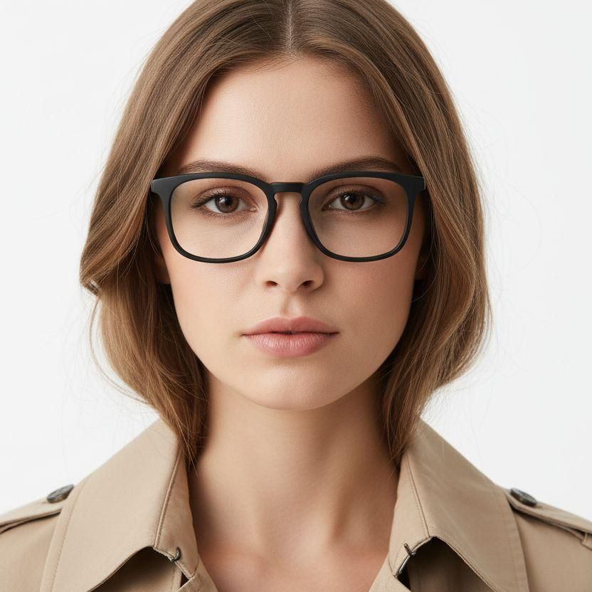 Rectangular Black Acetate Glasses #BS2012-0488