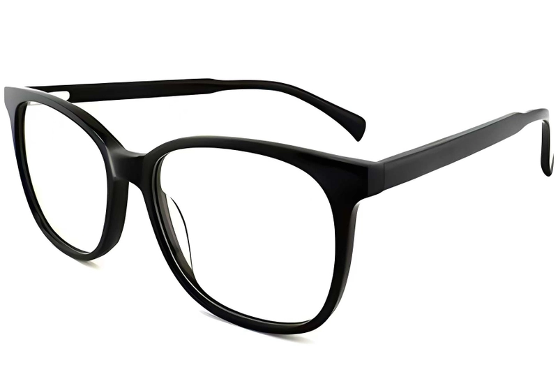 Lunettes rectangulaires en acétate noir #BS2012-0489