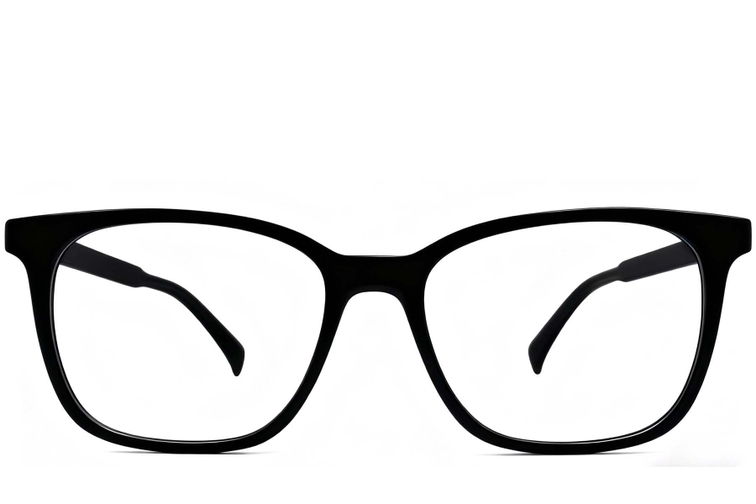 Rectangular Black Acetate Glasses #BS2012-0489