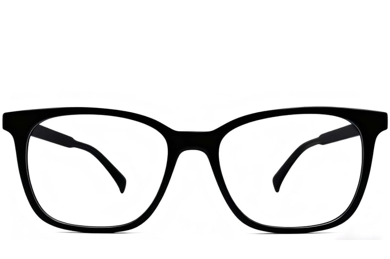 Lunettes rectangulaires en acétate noir #BS2012-0489