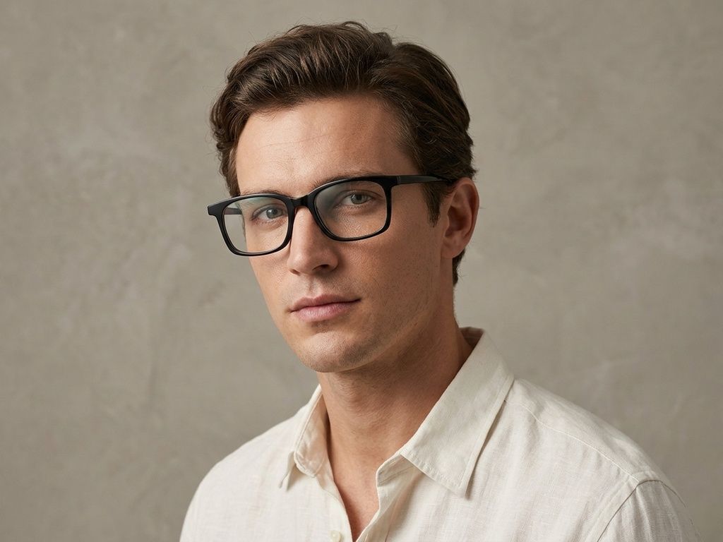 Rechteckige schwarze Acetatbrille #BS2012-0490