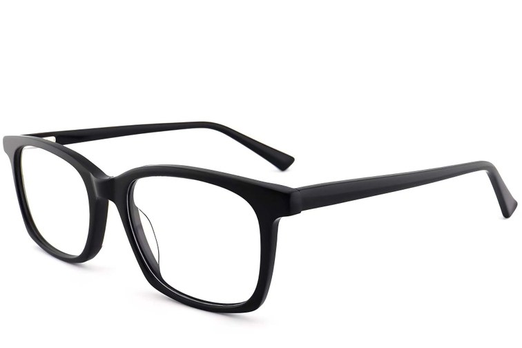 Rectangular Black Acetate Glasses #BS2012-0490