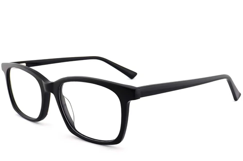 Lunettes rectangulaires en acétate noir #BS2012-0490
