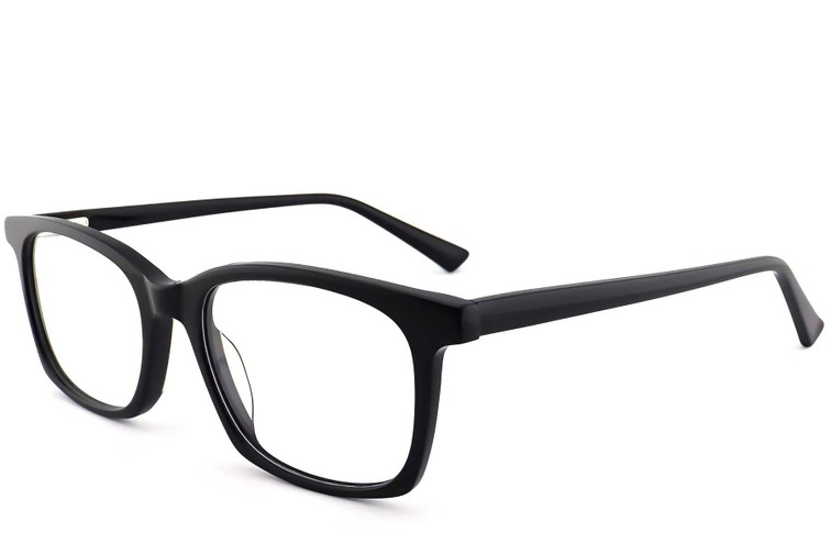 Rechteckige schwarze Acetatbrille #BS2012-0490