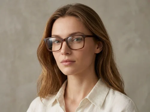 Lunettes rectangulaires en acétate brun #BS2012-0492