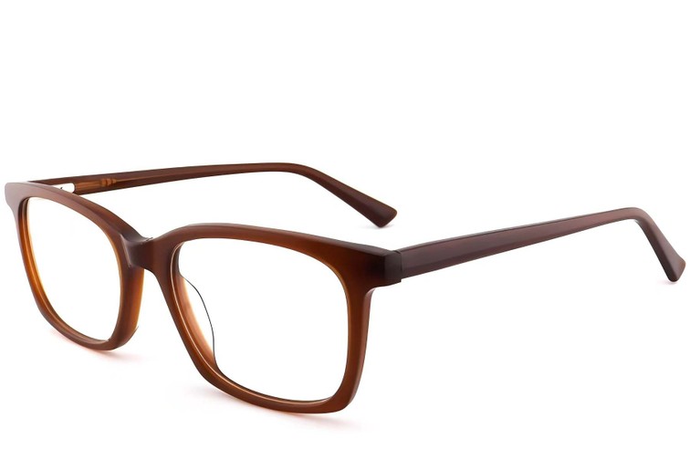 Lunettes rectangulaires en acétate brun #BS2012-0492