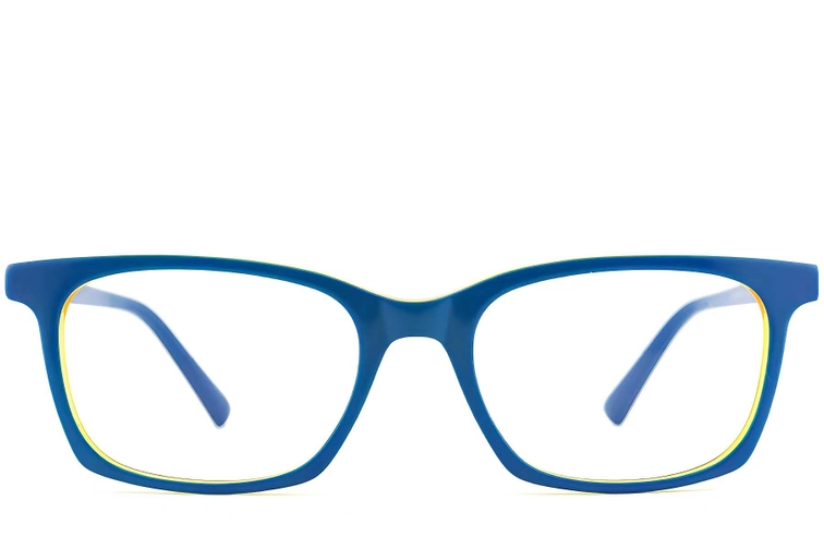 Rectangular Blue Acetate Glasses #BS2012-0493