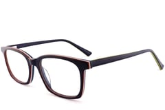 Lunettes rectangulaires en acétate bleu #BS2012-0495