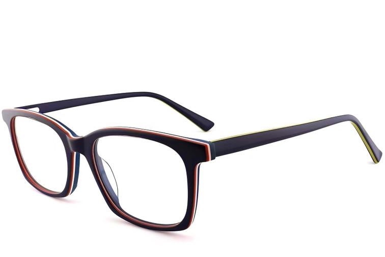 Rectangular Blue Acetate Glasses #BS2012-0495