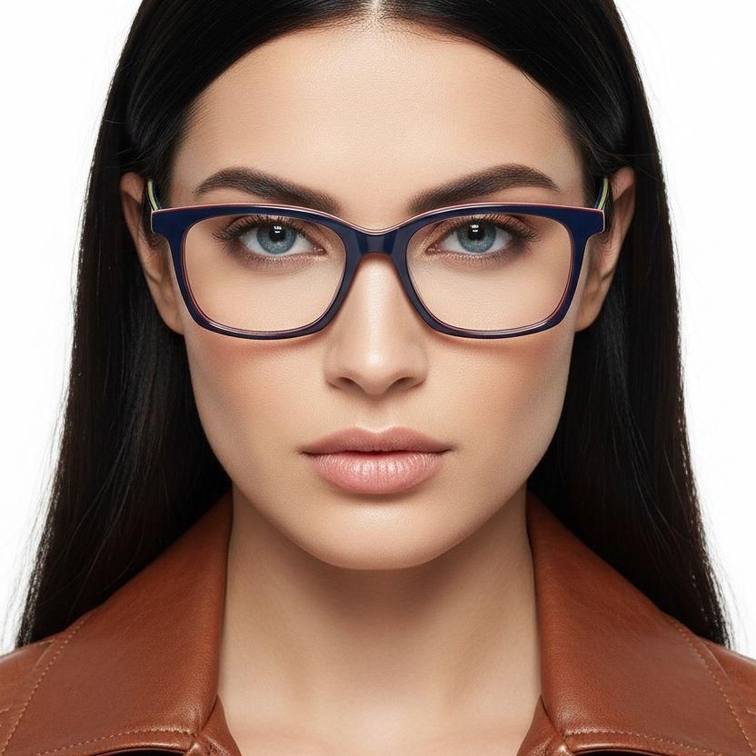 Rectangular Blue Acetate Glasses #BS2012-0495