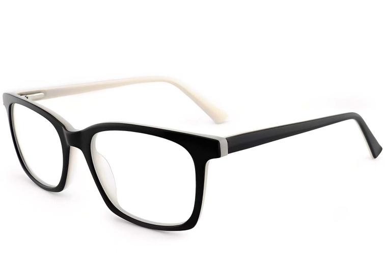 Rectangular Black Acetate Glasses #BS2012-0496