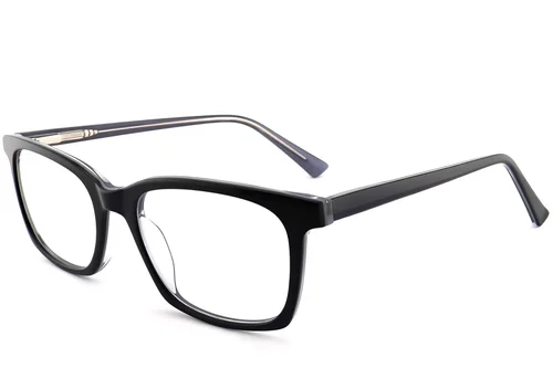 Lunettes rectangulaires en acétate noir #BS2012-0499