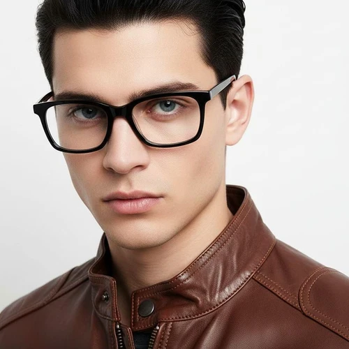 Rectangular Black Acetate Glasses #BS2012-0499