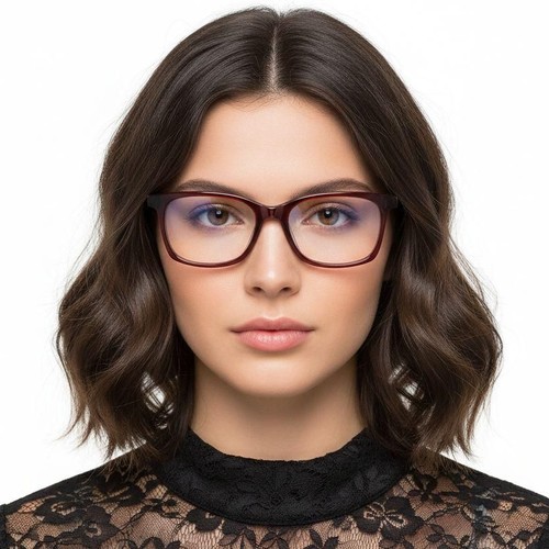Rectangular Red Acetate Glasses #BS2012-0500