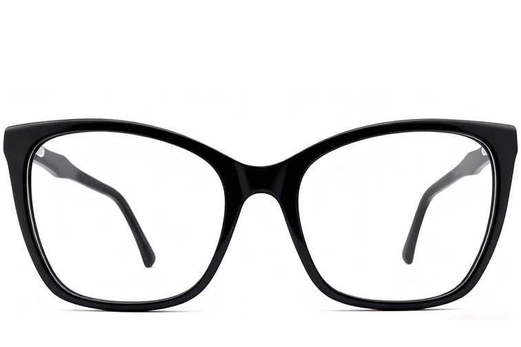 Schmetterlingsbrille aus schwarzem Acetat #BS2012-0502